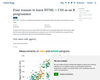 Screenshot of Albert Rapp - Four reasons to learn HTML + CSS as an R programmer