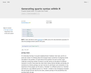 Screenshot of Generating quarto syntax within R – Notes from a data witch