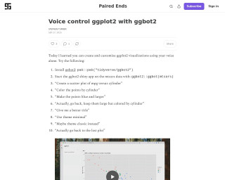 Screenshot of Voice control ggplot2 with ggbot2