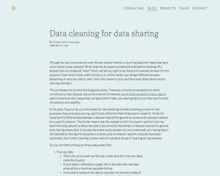 Screenshot of Data cleaning for data sharing | Crystal Lewis