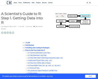 Screenshot of A Scientist's Guide to R: Step 1. Getting Data into R