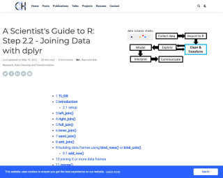 Screenshot of A Scientist's Guide to R: Step 2.2 - Joining Data with dplyr