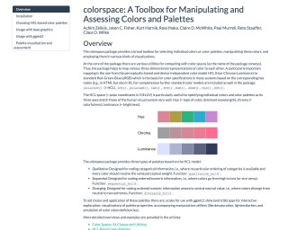 Screenshot of colorspace: A Toolbox for Manipulating and Assessing Colors and Palettes