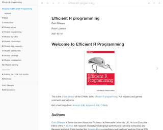 Screenshot of Efficient R Programming