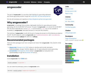 Screenshot of {arcgeocoder} package for geocoding