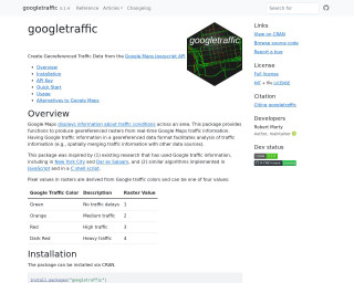 Screenshot of googletraffic