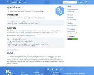 Screenshot of Transform Google Docs into Quarto Books with {quartificate}