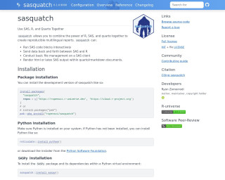 Screenshot of Use SAS, R, and quarto together with sasquatch