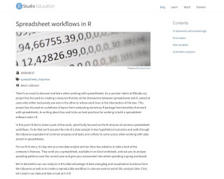 Screenshot of Spreadsheet workflows in R