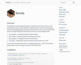Screenshot of forcats