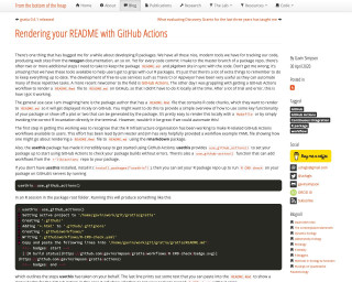 Screenshot of Rendering your README with GitHub Actions