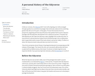 Screenshot of A personal history of the tidyverse