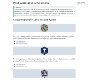 Screenshot of Posit Generative AI Solutions