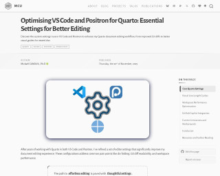 Screenshot of Optimising VS Code and Positron for Quarto
