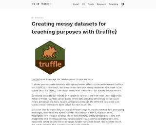 Screenshot of Creating messy datasets for teaching purposes with {truffle}