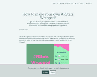 Screenshot of How to make your own #RStats Wrapped! | Nicola Rennie