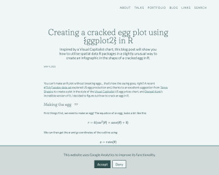 Screenshot of Creating a cracked egg plot using {ggplot2} in R | Nicola Rennie