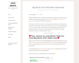 Screenshot of Big Book of R at 400 [New milestone!]