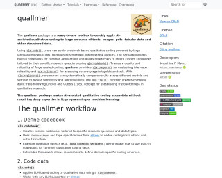Screenshot of Qualitative Analysis with Large Language Models • quallmer