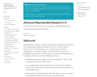 Screenshot of Advanced Reproducible Research in R