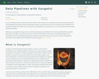 Screenshot of Data Pipelines with {targets}