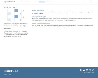 Screenshot of RStudio Cloud Primer: Work with Data