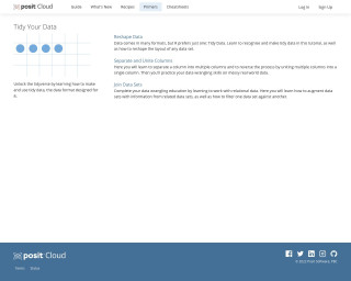 Screenshot of RStudio Cloud Primer: Tidy Your Data