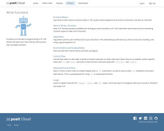 Screenshot of RStudio Cloud Primer: Functions