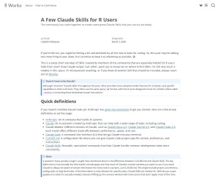 Screenshot of A Few Claude Skills for R Users