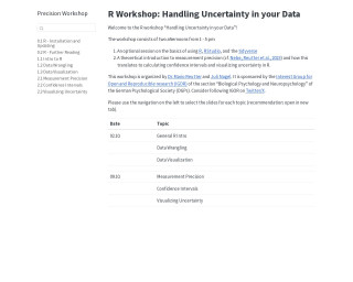 Screenshot of R Workshop: Handling Uncertainty in your Data