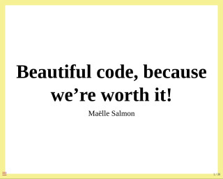 Screenshot of Writing beautiful code