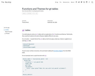 Screenshot of Functions and Themes for gt tables