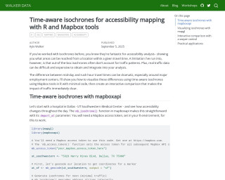 Screenshot of Time-aware isochrones for accessibility mapping with R and Mapbox tools