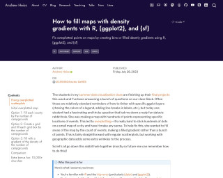 Screenshot of How to fill maps with density gradients with R, {ggplot2}, and {sf} | Andrew Heiss