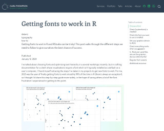 Screenshot of Getting fonts to work in R