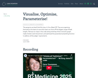Screenshot of Visualise, Optimise, Parameterise!