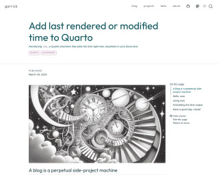 Screenshot of Add last rendered or modified time to Quarto