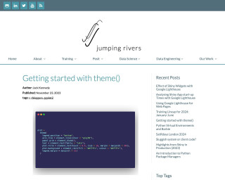 Screenshot of Getting started with theme()