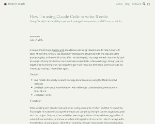 Screenshot of How I’m using Claude Code to write R code