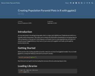 Screenshot of Data Tips and Tricks - Creating Population Pyramid Plots in R with ggplot2