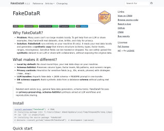 Screenshot of FakeDataR